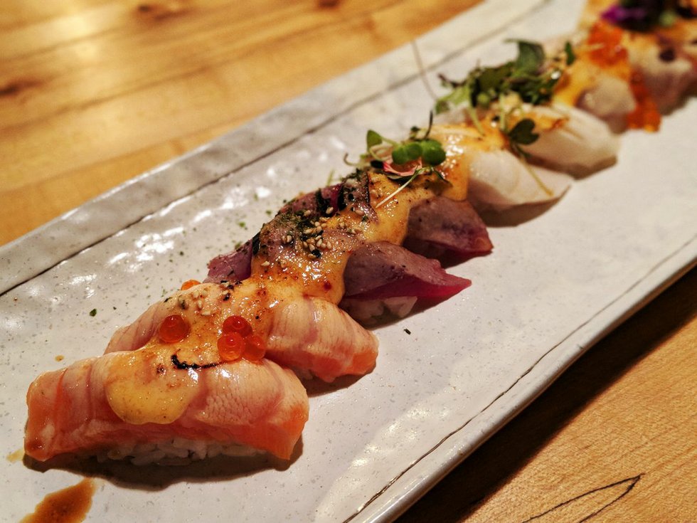The aburi sushi combo at Yasu is a steal, one of Toronto's best sushi spots