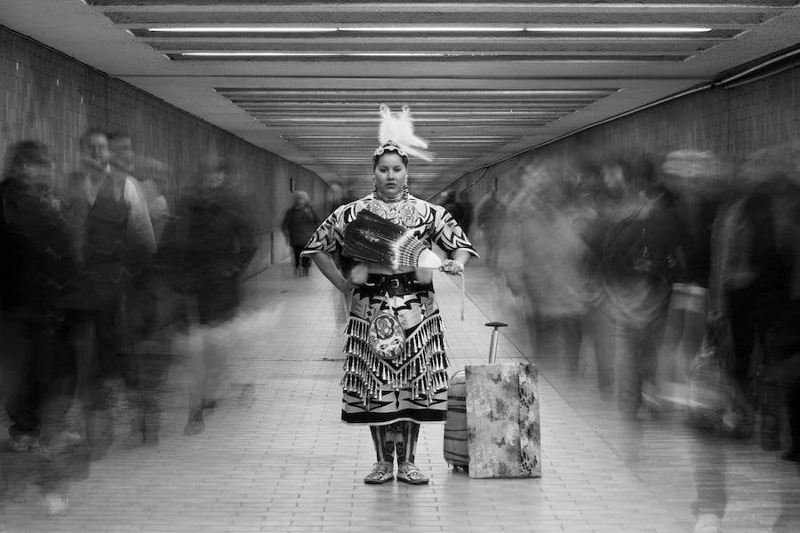 A photo from Nadya Kwandibens' series Concrete Indians