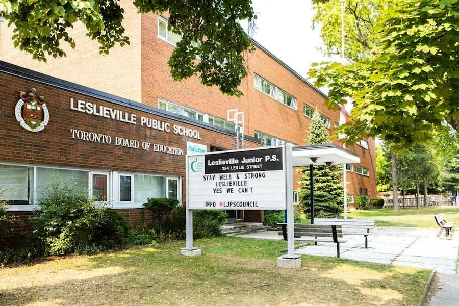 A photo of Leslieville Public School in Toronto, Ontario