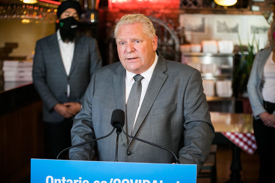 A photo of Ontario Premier Doug Ford at the restaurant Mamma Martino's in Etobicoke