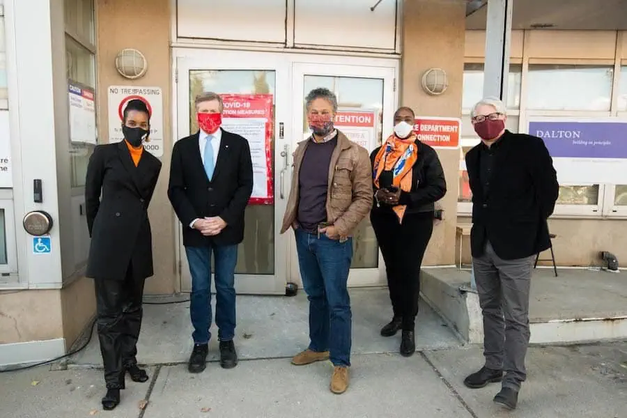 Alicia Hall, John Tory, Jill Andrew and Adam Vaughan at Nia Centre