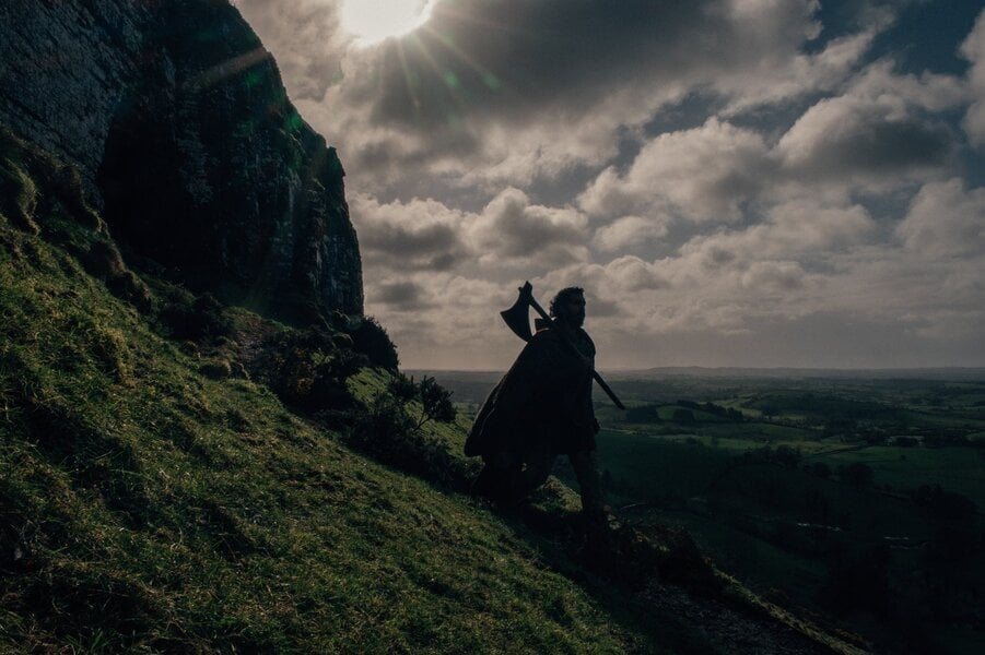 An image of Dev Patel questing his way through The Green Knight.