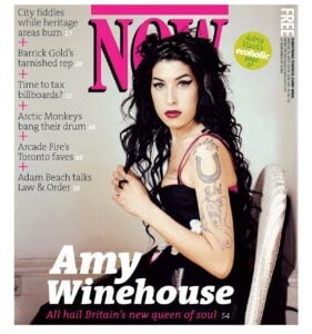 Amy Winehouse on the cover of NOW Magazine in 2007.