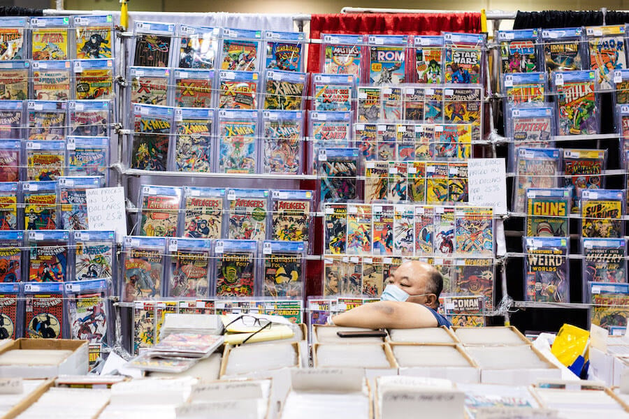 A comic book vender at Fan Expo Canada 2021
