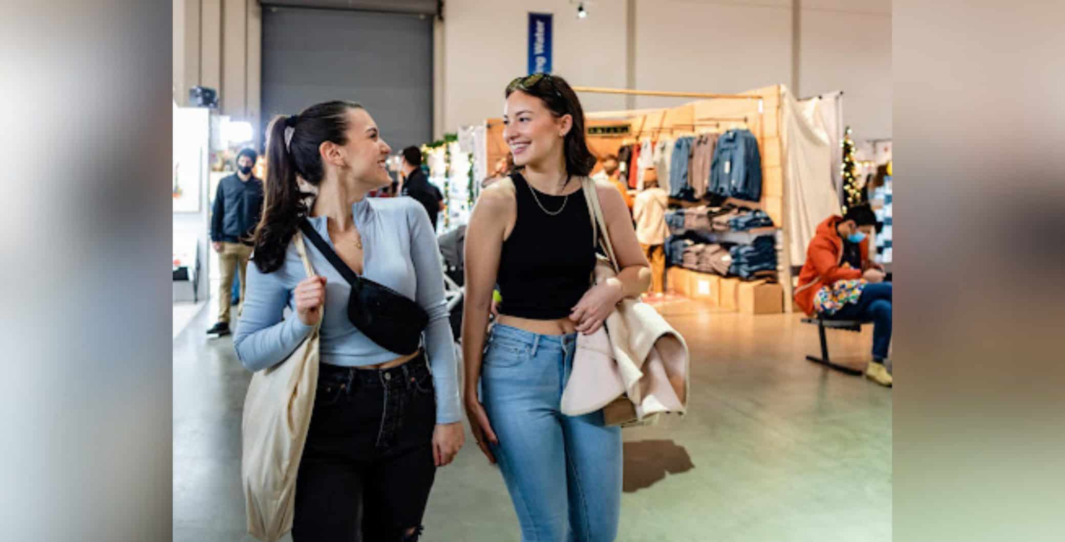 Friendship, shopping, casual, smiles, urban, youth, fashion, lifestyle, shoppers, retail, event, market, urban lifestyle, casual fashion, friends meeting.