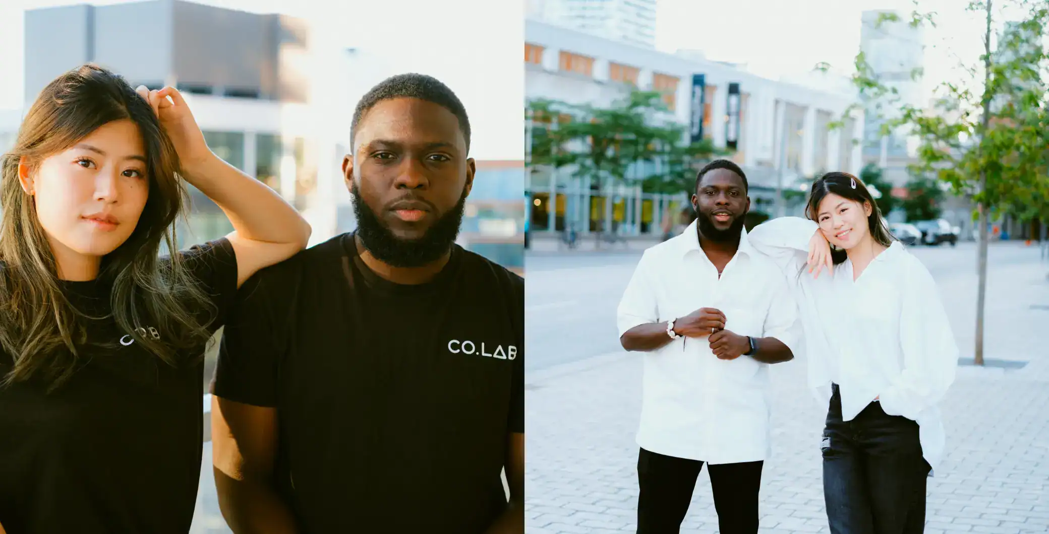 Diverse group of young adults posing outdoors in Toronto, urban lifestyle, multicultural friends, fashion and cityscape, exploring Toronto’s vibrant community, lifestyle shots.