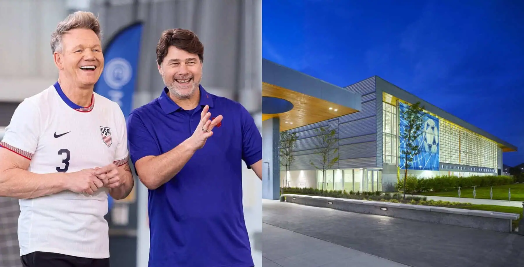 Gordon Ramsay and Mauricio Pochettino made an appearance at the Brampton Soccer Centre in a MasterChef episode (Courtesy U.S. SoccerFacebook, Tom ArbanMacLennan Jaunkalns Miller Architects)