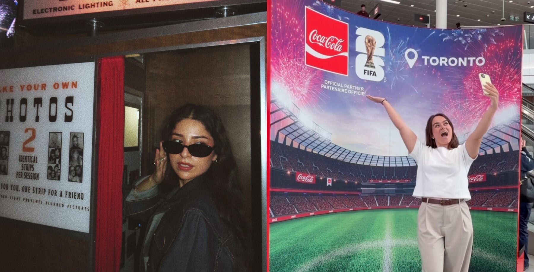 Photobooths around Toronto (Courtesy cherryshighdive/Instagram, torontopearson/Instagram)