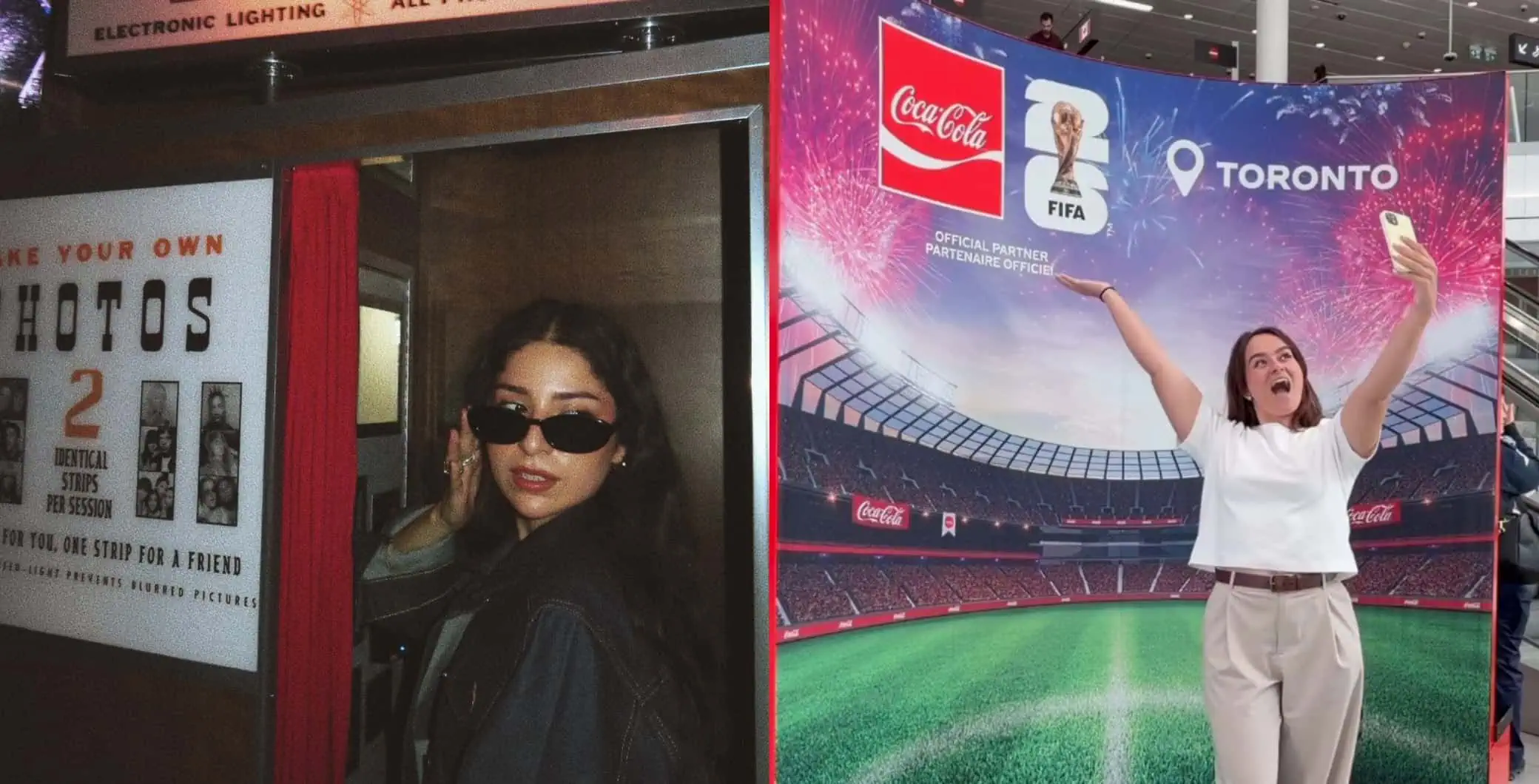 Photobooths around Toronto (Courtesy cherryshighdive/Instagram, torontopearson/Instagram)