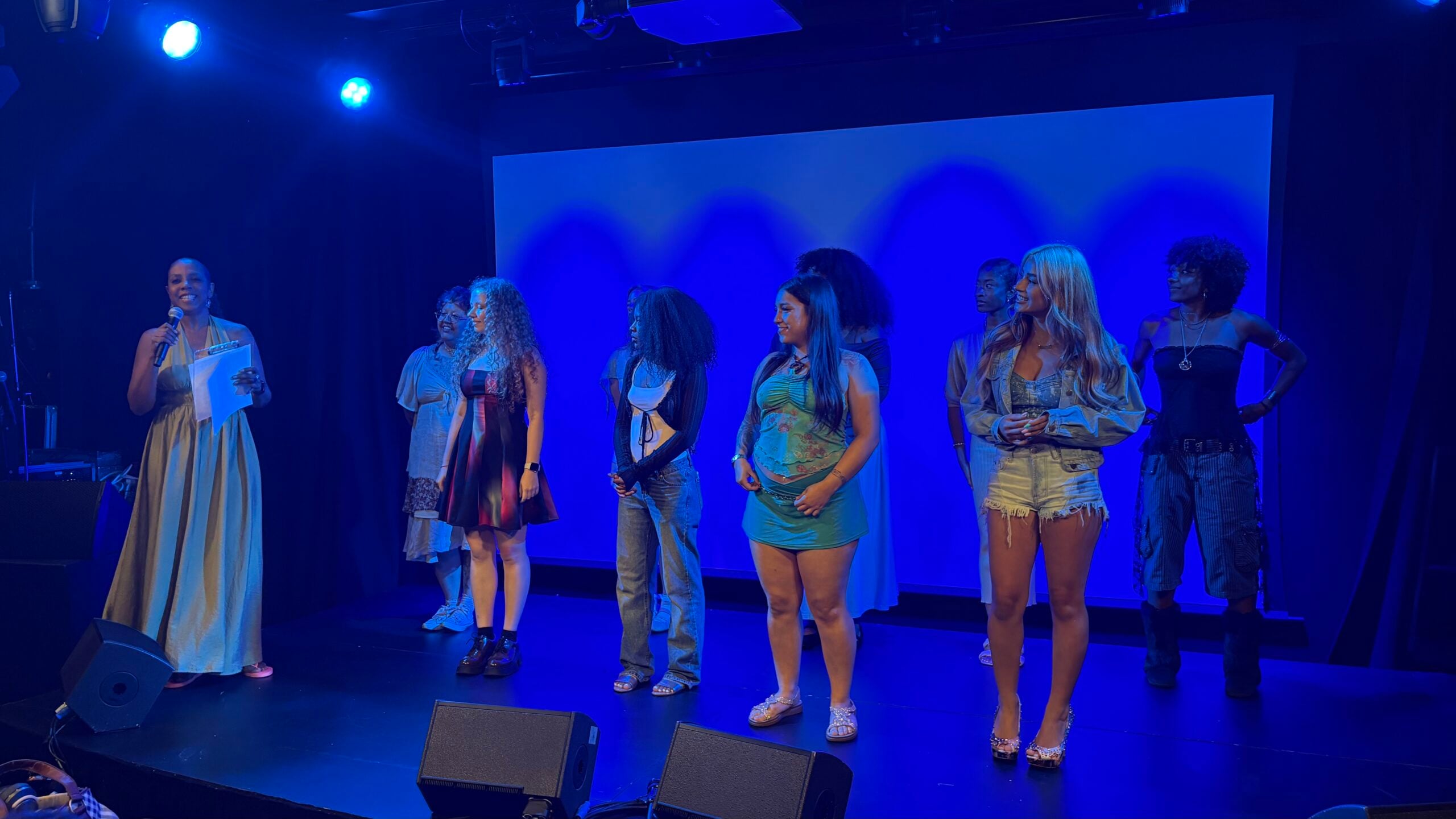 Honey Jam founder Ebonnie Rowe (far left) with some of the 18 artists who will be performing at the 31st annual Honey Jam on Aug. 20 at TD Music Hall — photo credit: Karen Bliss (iPhone 16)