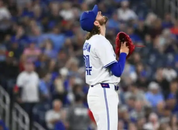speculation is growing around veteran pitcher Kevin Gausman's future in Toronto as Blue Jays fans reflect on his legacy ahead of the Aug. 3 MLB trade deadline. This is despite Gausman saying his focus remains on Toronto and he is "a Blue Jay right now." (Courtesy: IG/@kevingausman34)