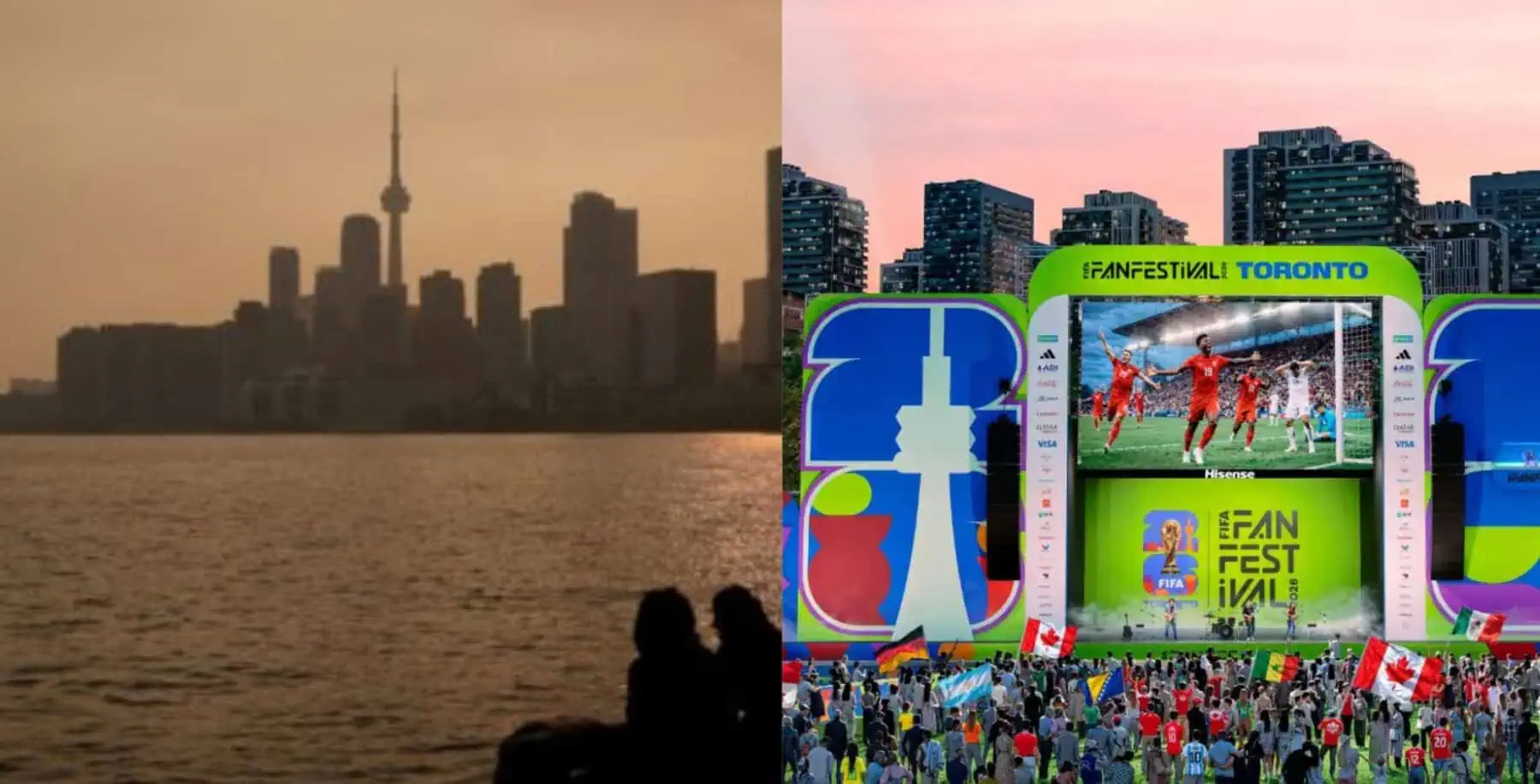 Smoke from northern Ontario wildfires prompted Toronto to cancel Wednesday's FIFA Fan Festival and several outdoor programs because of hazardous air quality.