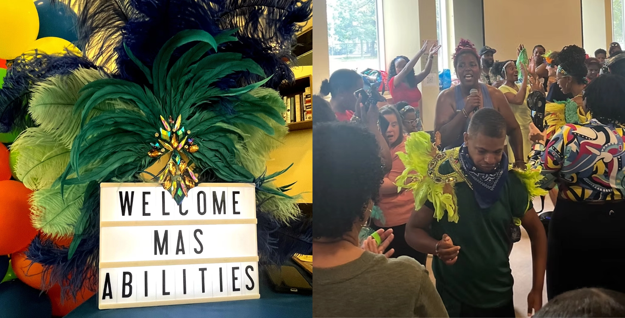 Toronto Carnival celebration featuring Masabilities with vibrant costumes and inclusive activities for disabled Caribbean communities.